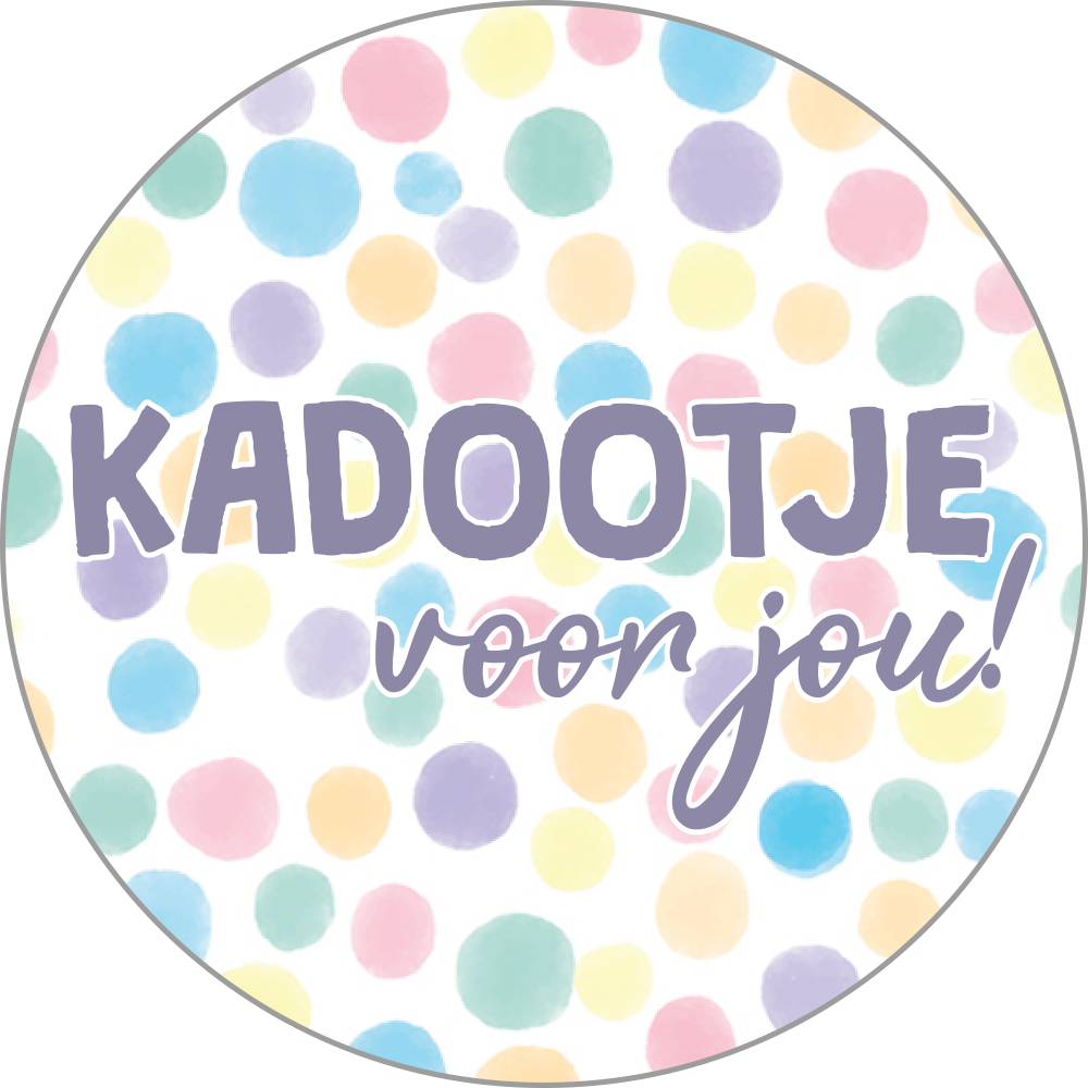 Kadosticker Kadootje voor jou! Confetti
