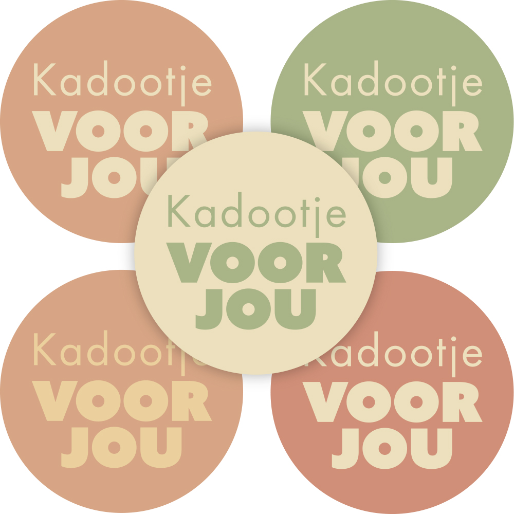 Kadosticker Kadootje voor jou Naturel Assorti van 5