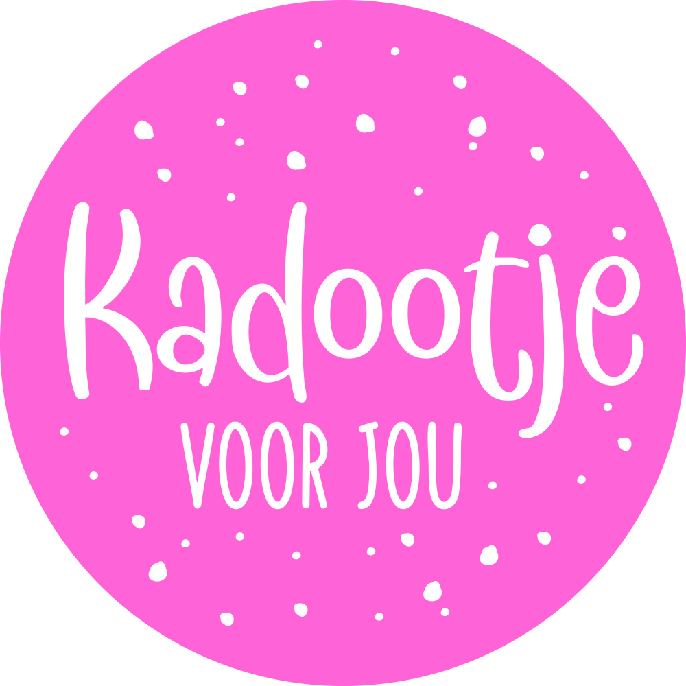 Kadosticker Kadootje voor Jou Neon Roze