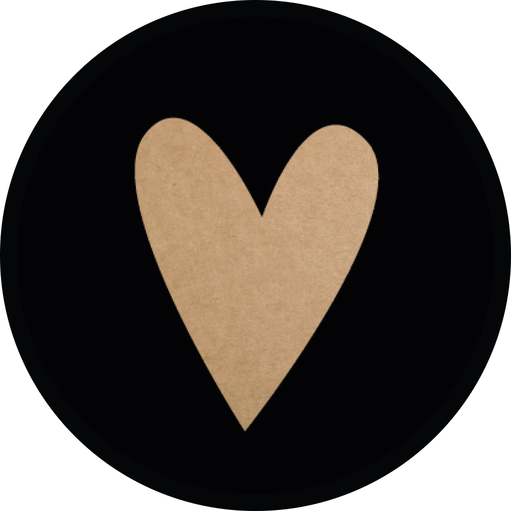 Kadosticker Kraft Heart on Black