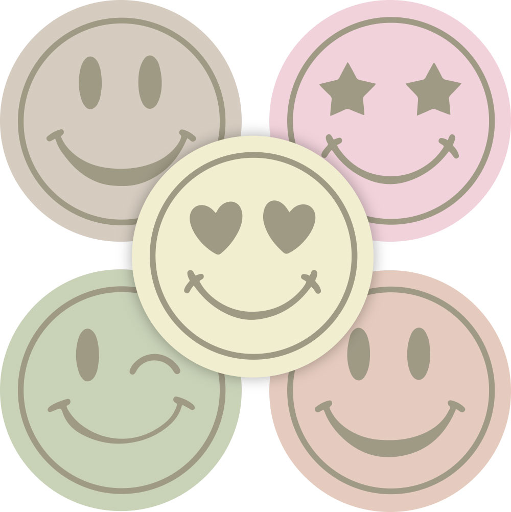Kadosticker Natural Smileys Assorti van 5