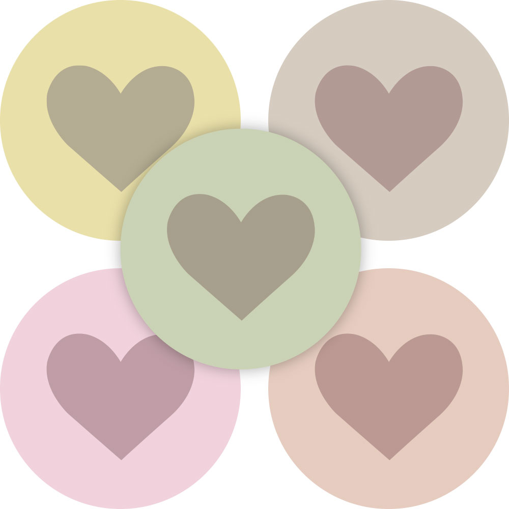 Kadosticker Naturel Hearts Assorti van 5