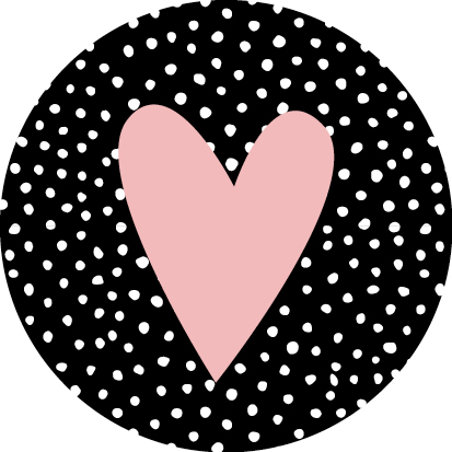 Kadosticker Pink Heart on Dots