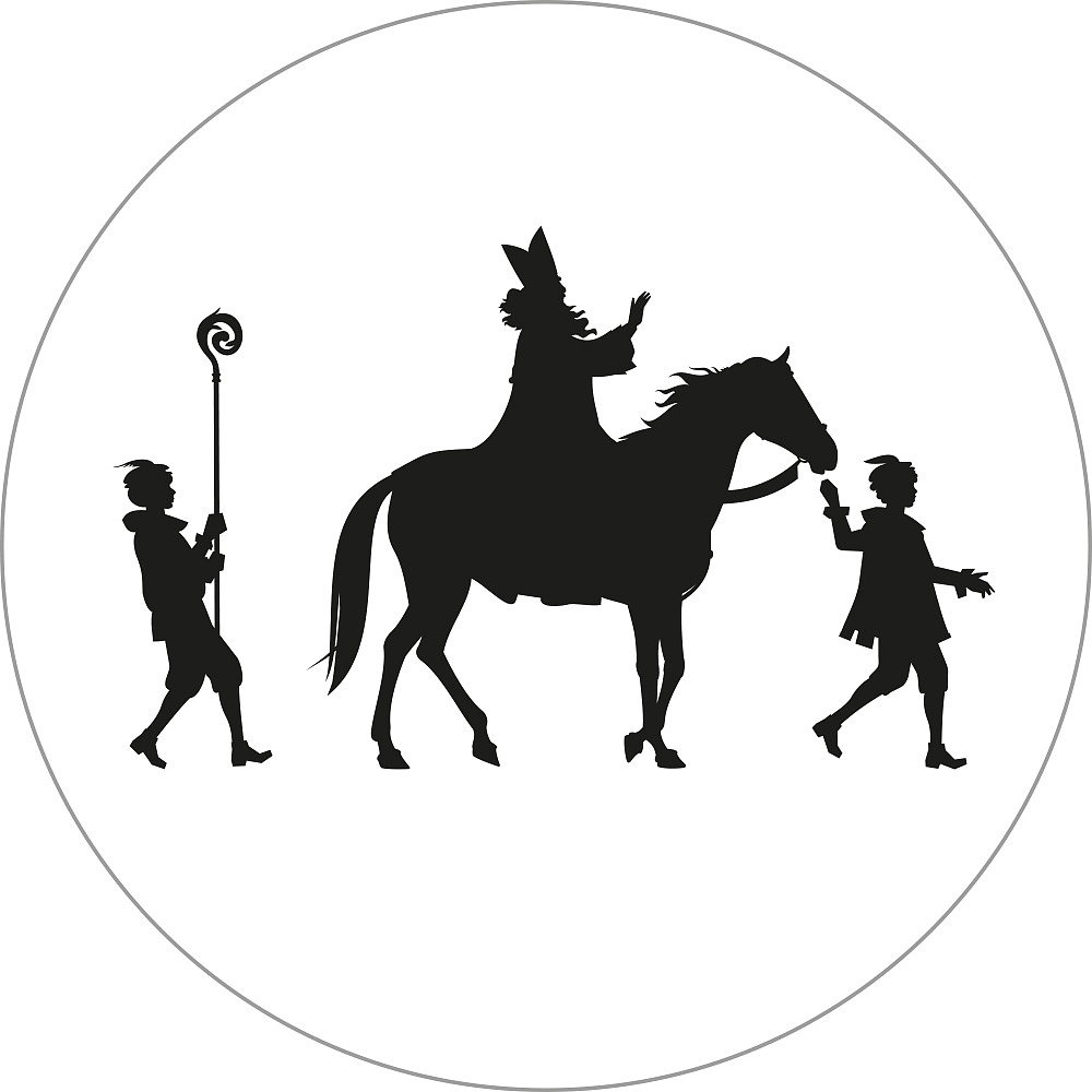 Kadosticker Sint Silhouette Zwart