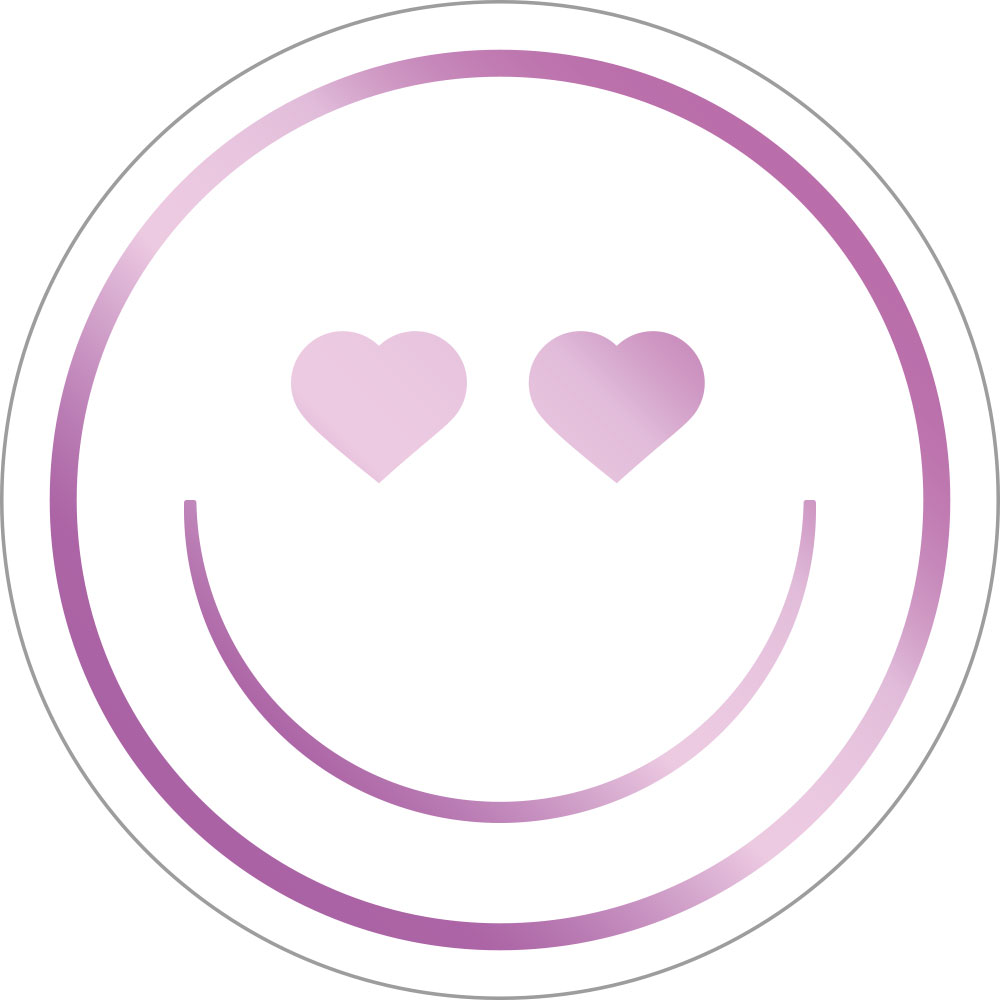 Kadosticker Smiley Heart Eyes Metallic Lila