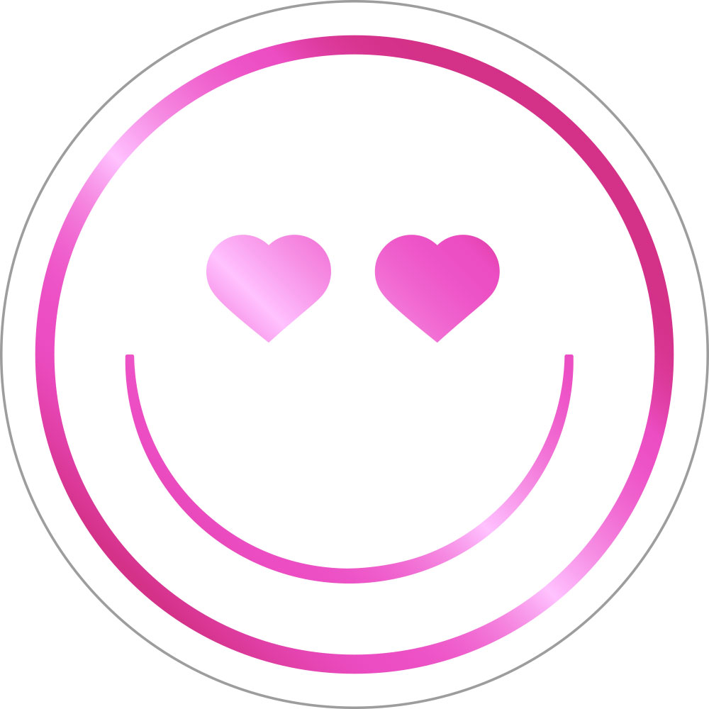 Kadosticker Smiley Heart Eyes Metallic Pink