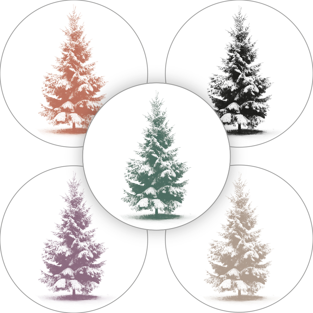 Kadosticker Snowy Pine Trees Assorti