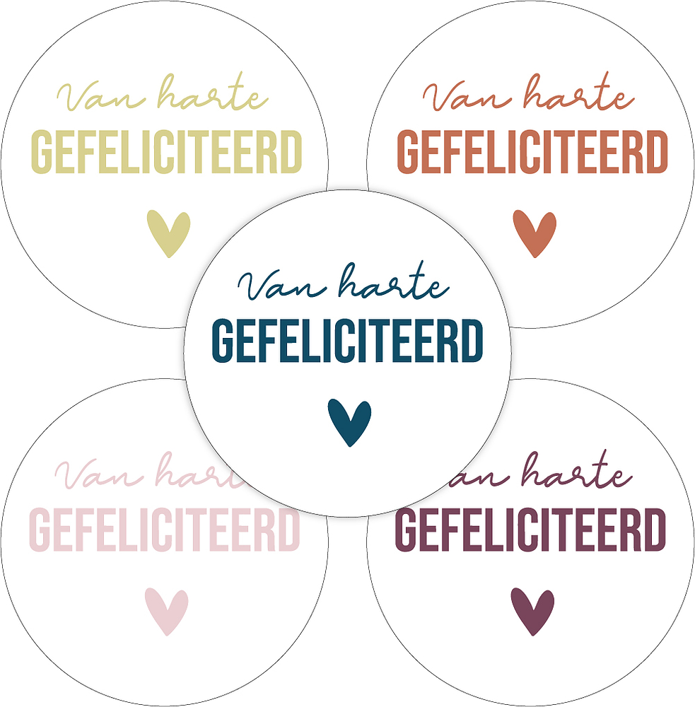 Kadosticker Van Harte Gefeliciteerd Assorti