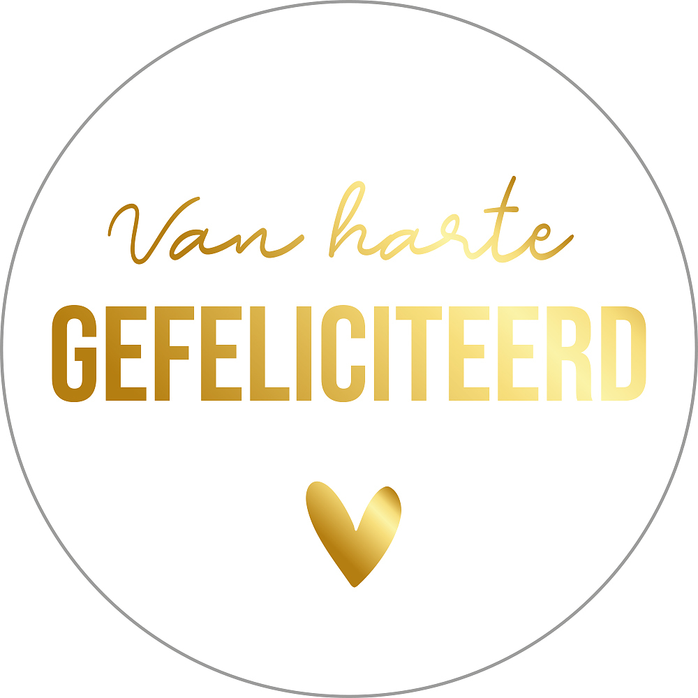 Kadosticker Van Harte Gefeliciteerd Goud
