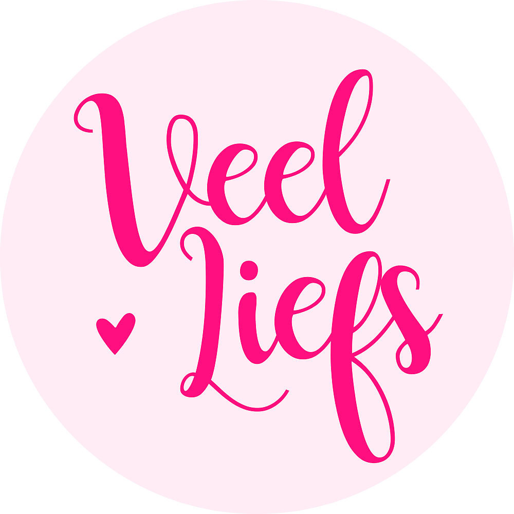 Kadosticker Veel Liefs Neon Roze