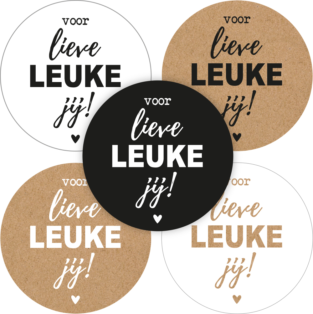 Kadosticker Voor Lieve Leuke Jij Assorti