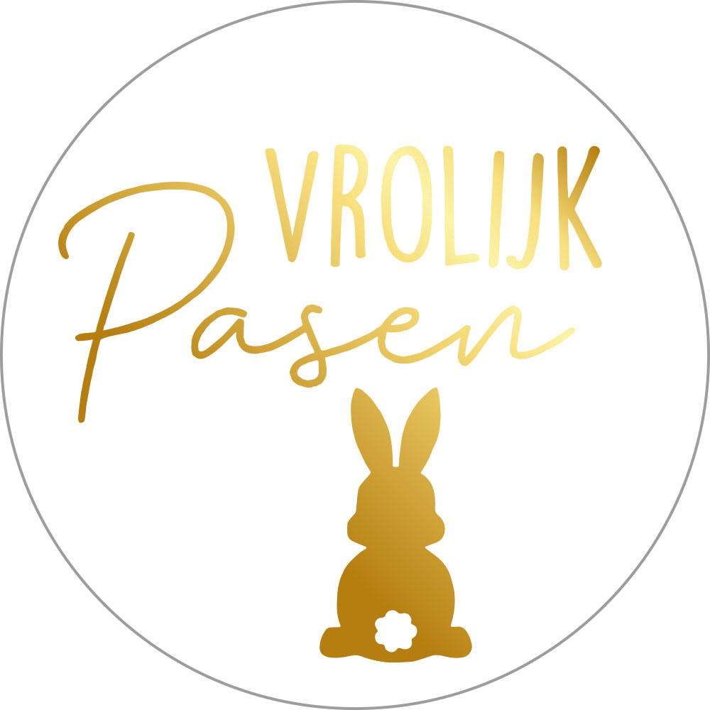 Kadosticker Vrolijk Pasen Goud