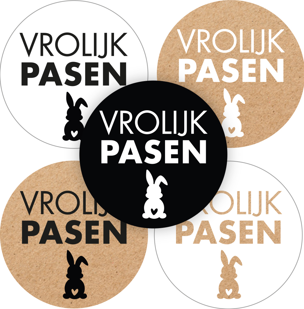 Kadosticker Vrolijk Pasen Kraft Assorti