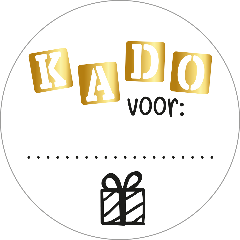 Kadosticker/Naamsticker Kado voor