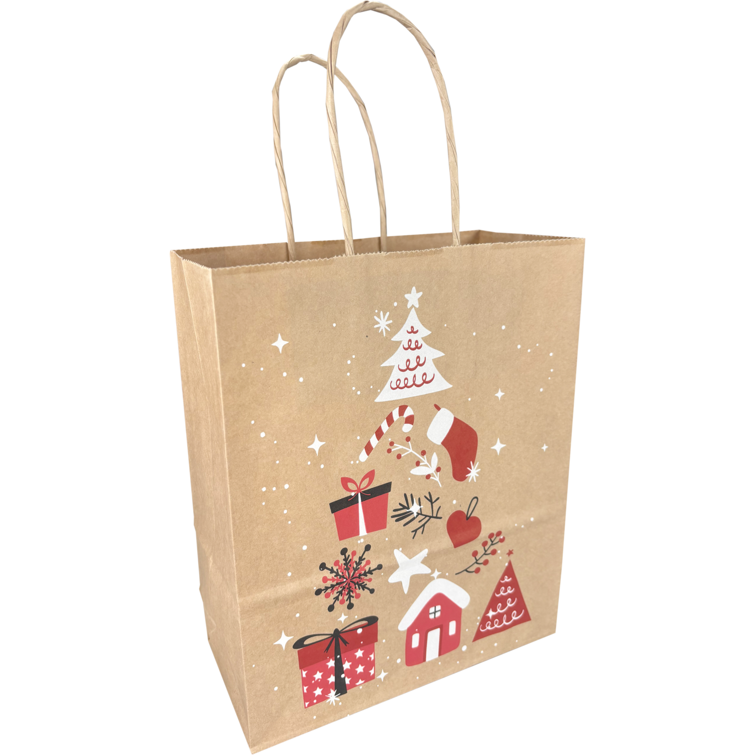 Kerst Papieren Draagtas Kerstboom Small