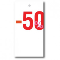 Kledingkaartje -50% Rood
