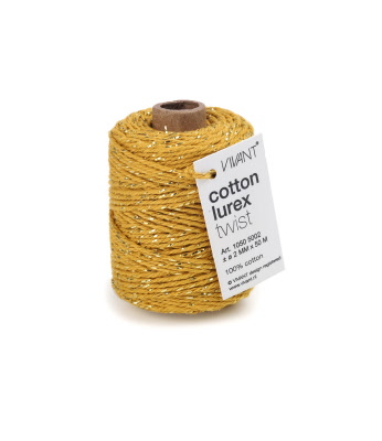 Cotton Lurex Touw Oker/Goud