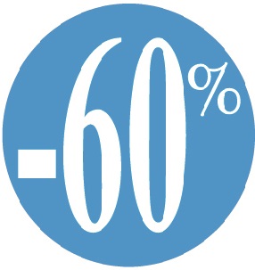 Sticker -60% Lichtblauw AFNEEMBAAR