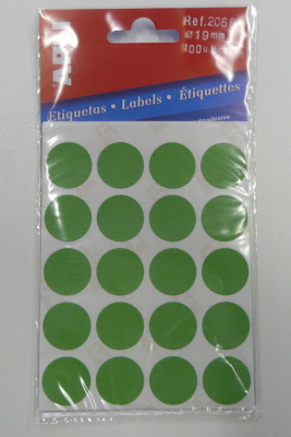 Apli Ronde Blanco Sticker Groen 19 mm.