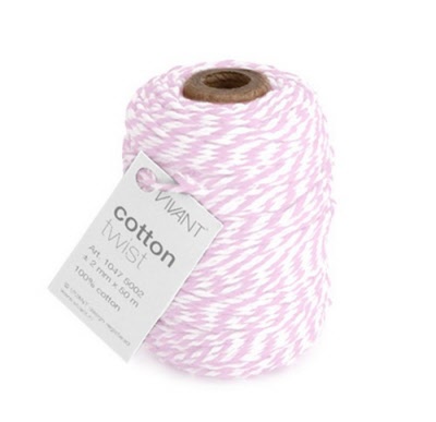Bakkerstouw Cotton Twist Koord Roze 50mtr