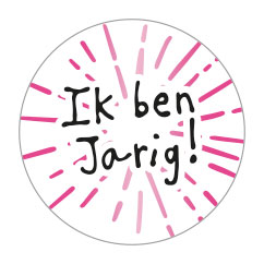 Kadosticker Ik ben Jarig Roze