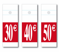 Kledinghangerkaartjes €30, €40 en €50