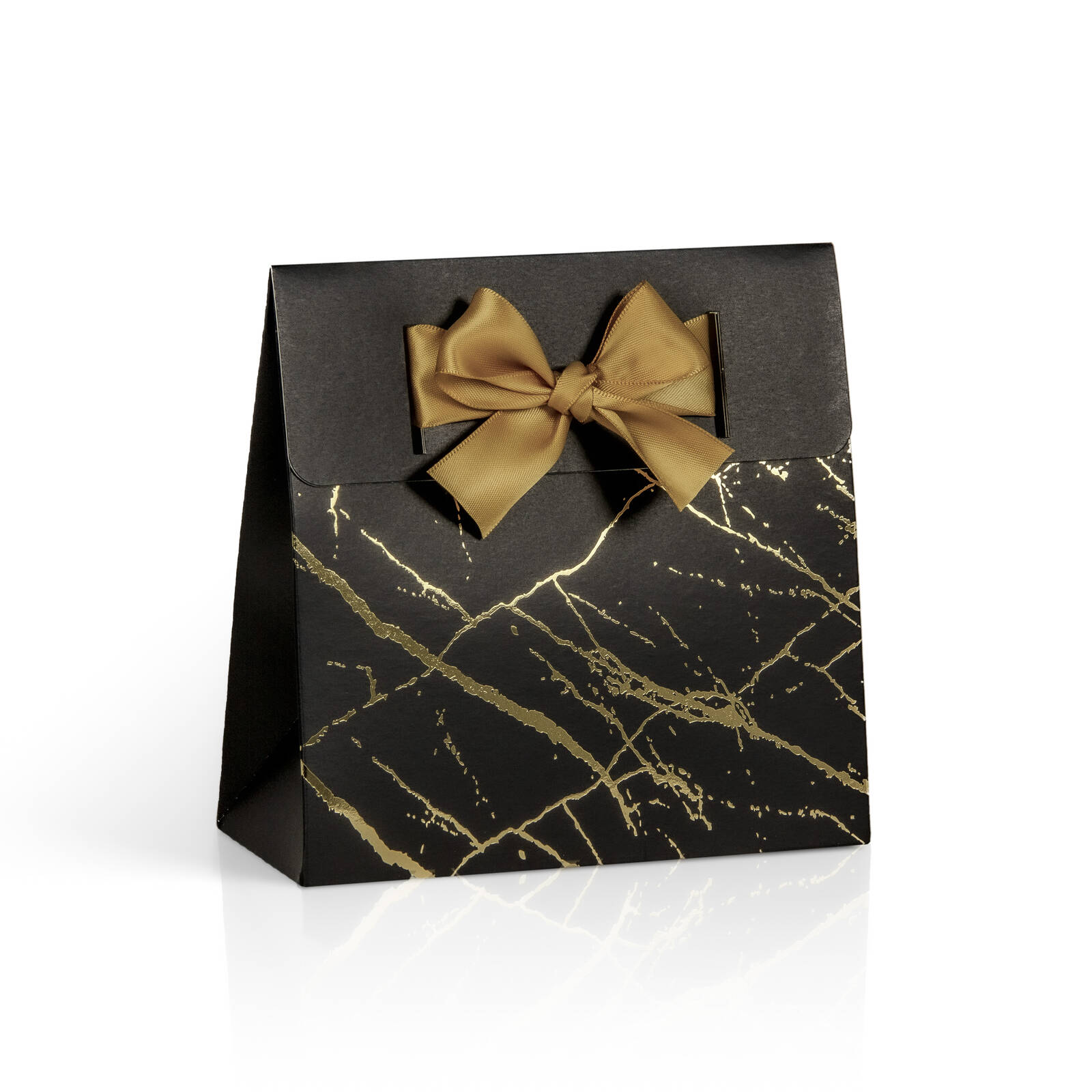 Luxe Kadobon met Giftbag en Lint Zwart Marmer