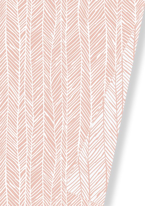 Luxe Kadopapier Herringbone Pink 30cm