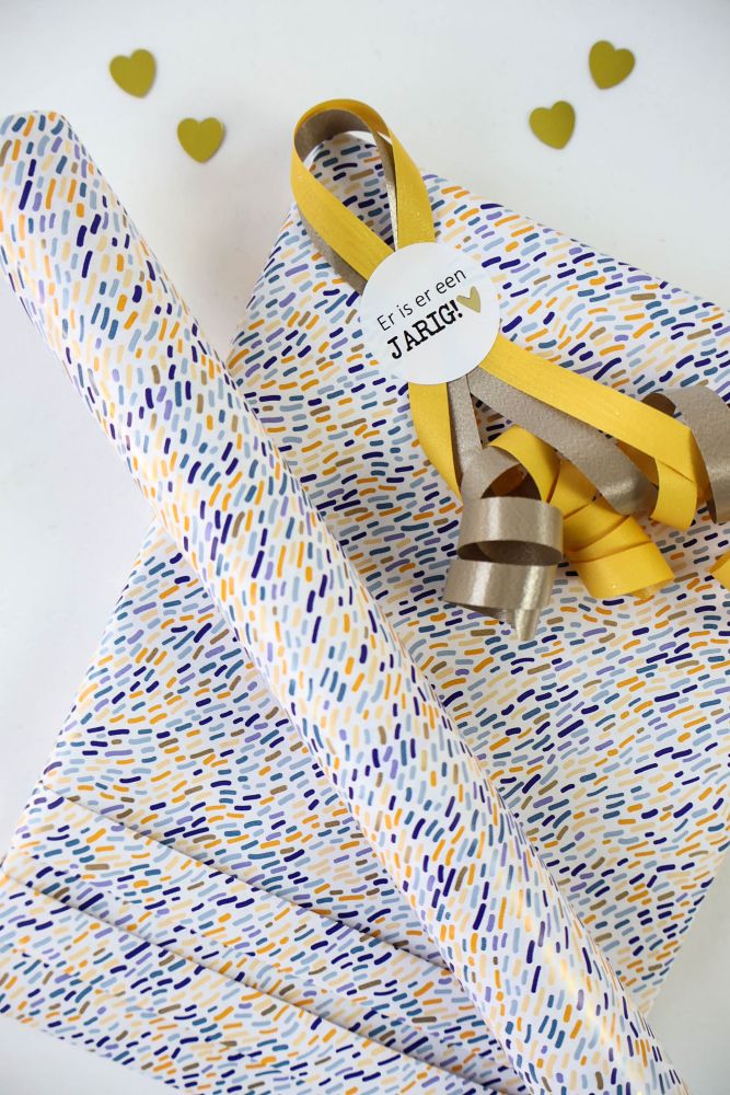 Luxe Kadopapier Little Stripes Blue 30cm