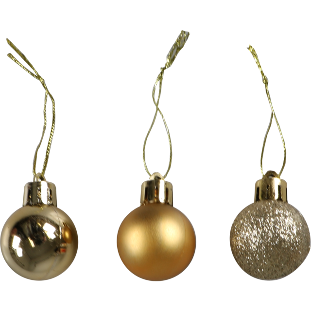 Mini Kerstbal Deco Goud Assorti