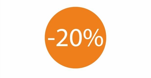 Mini Kortingssticker -20% Oranje