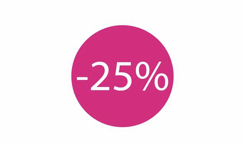 Mini Kortingssticker -25% Roze
