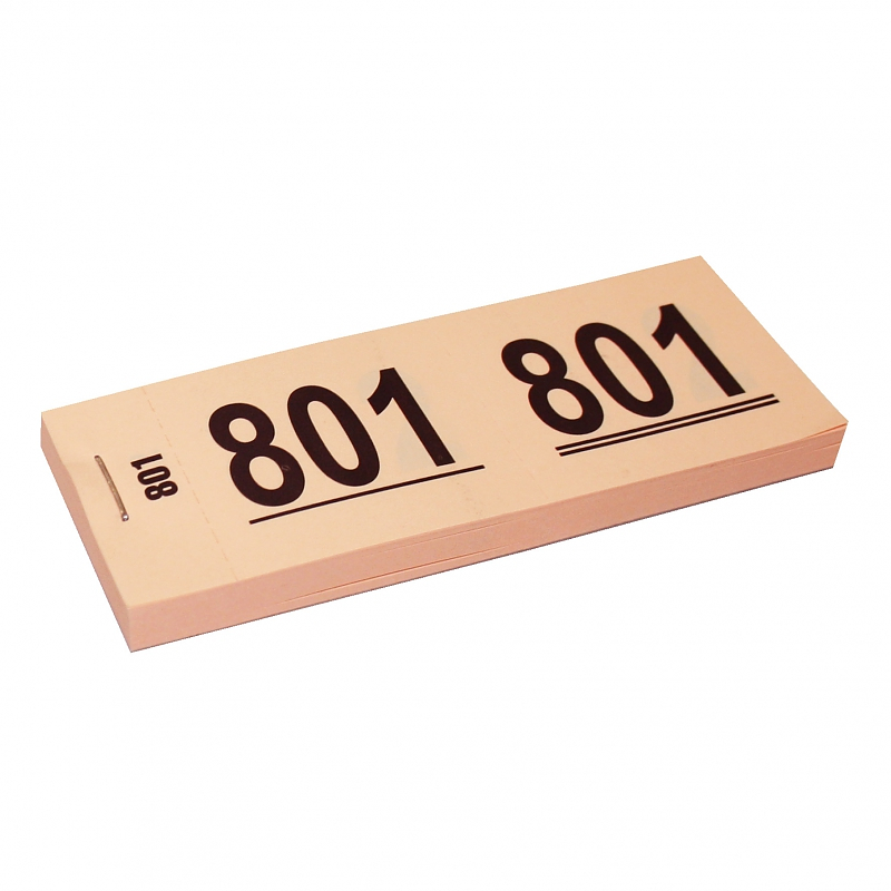 Nummerblok Garderobenummers Oranje