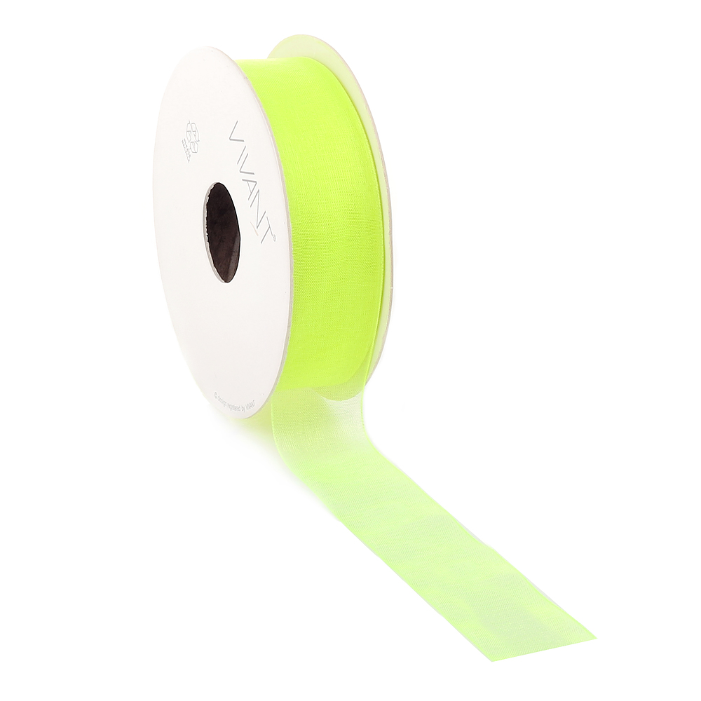 Organza Lint Neon Geel 25mm