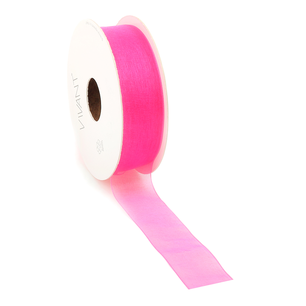 Organza Lint Neon Pink 25mm