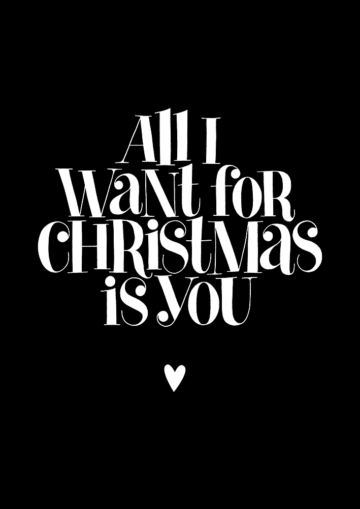 Postkaart All I want for Christmas is You