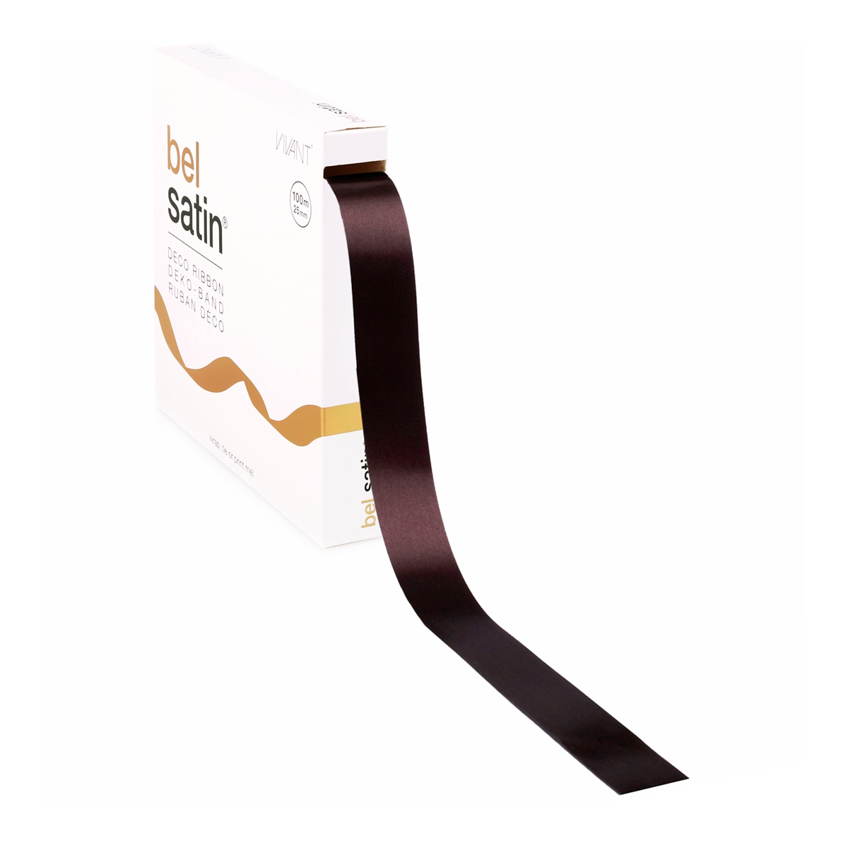 Luxe Satijnband 25 mm Dark Chocolate