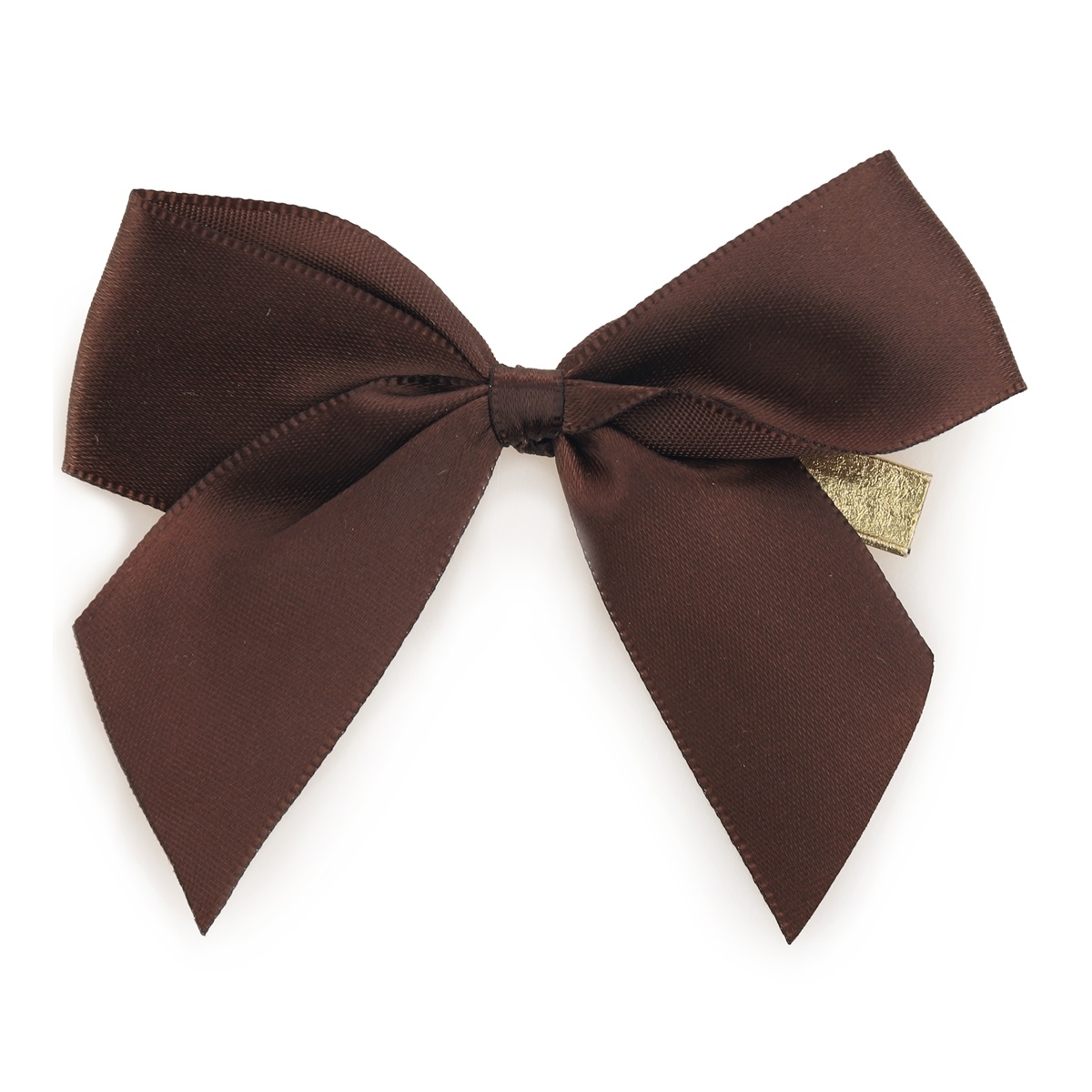 Satijnen Strik met Clipsluiting Chocoladebruin