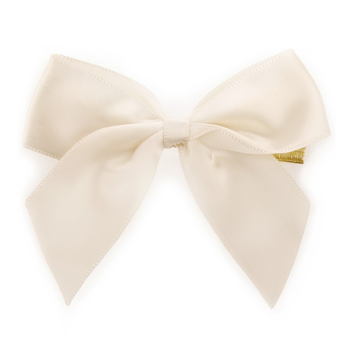 Satijnen Strik met Clipsluiting Creme