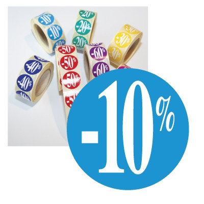Sticker -10% Blauw