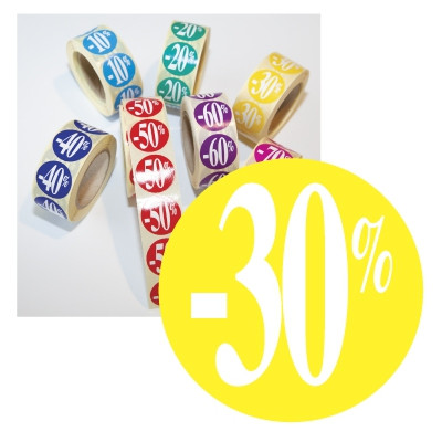 Sticker -30% Geel