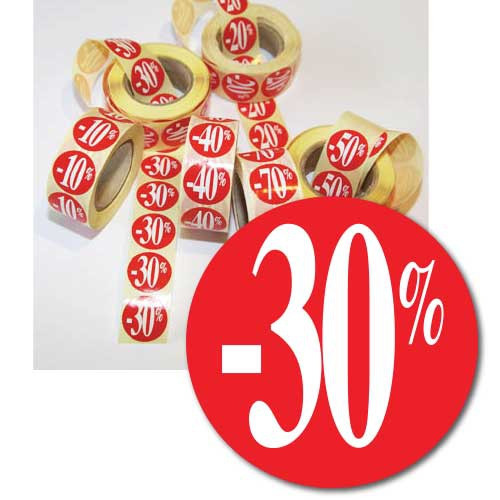 Sticker -30% Rood/Wit