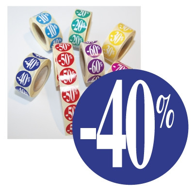 Sticker -40% Kobaltblauw