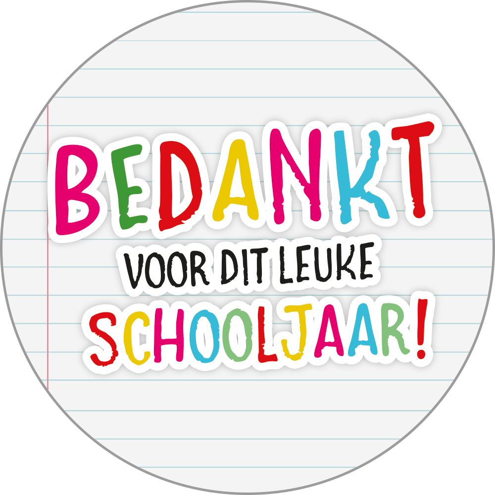 Sticker Bedankt voor dit leuke Schooljaar