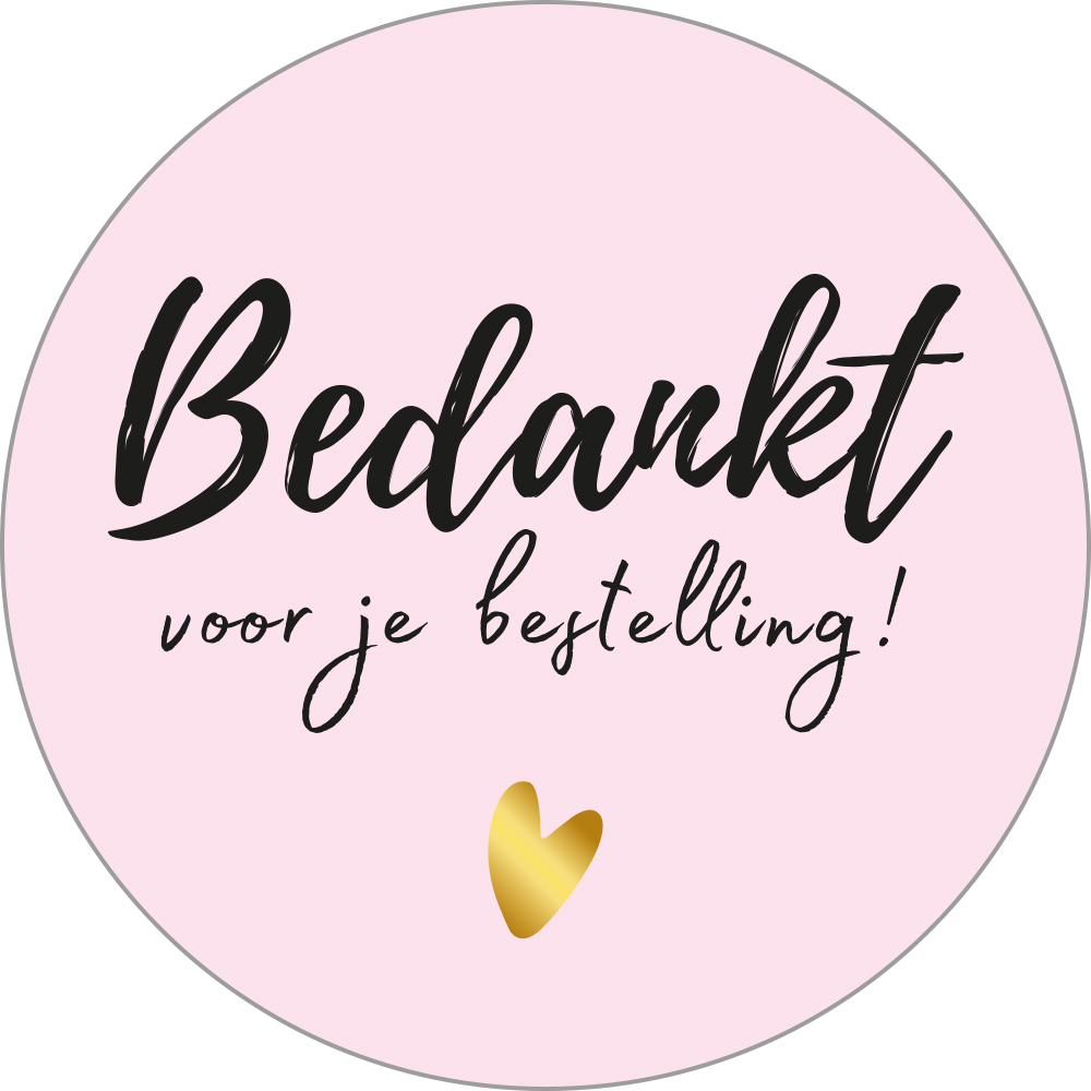 Sticker Bedankt voor je Bestelling Roze