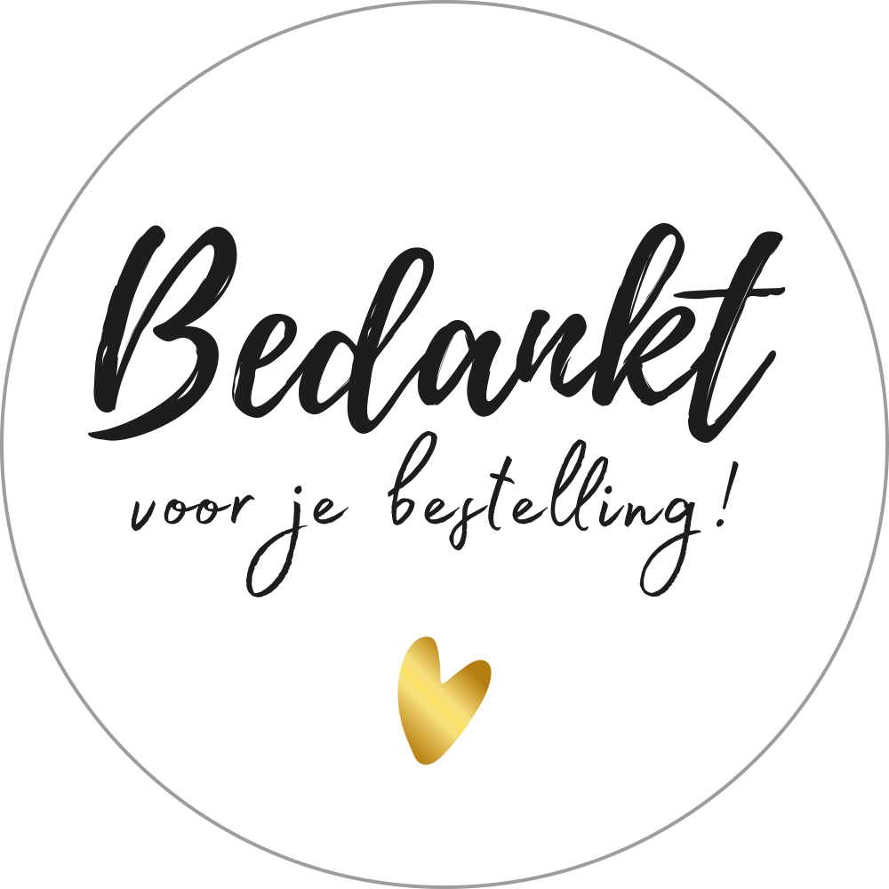 Sticker Bedankt voor je Bestelling Wit 