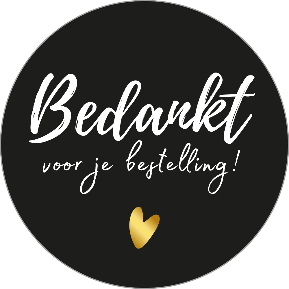 Sticker Bedankt voor je Bestelling Zwart