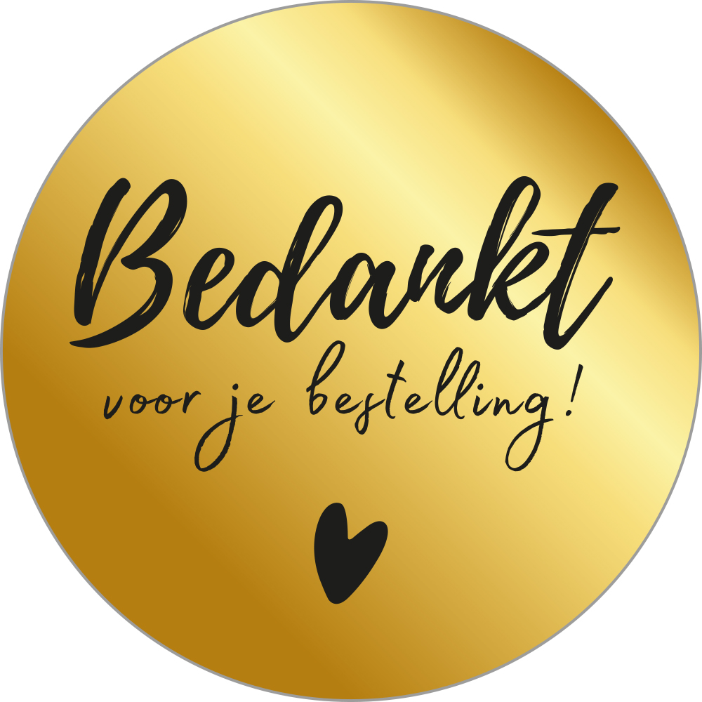 Sticker Bedankt voor je Bestelling Goud