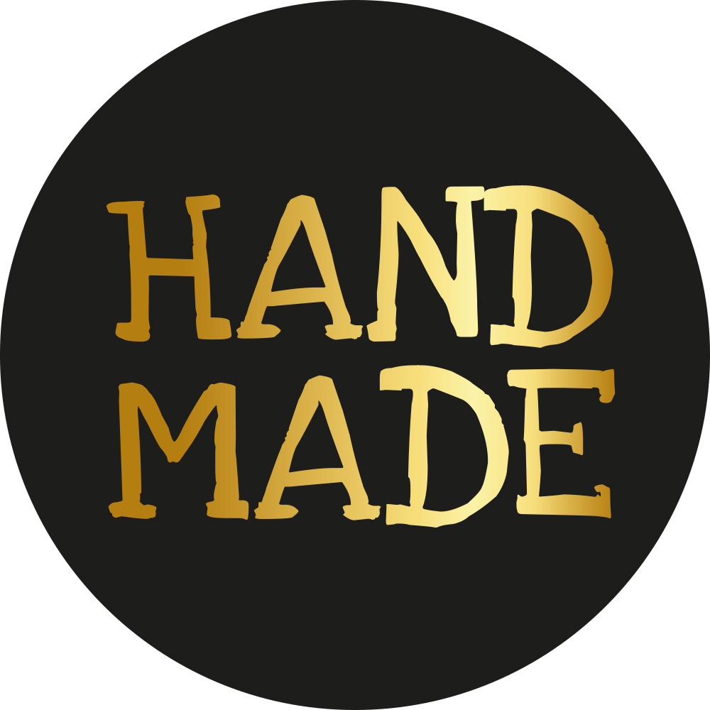 Sticker Hand Made Black/Gold