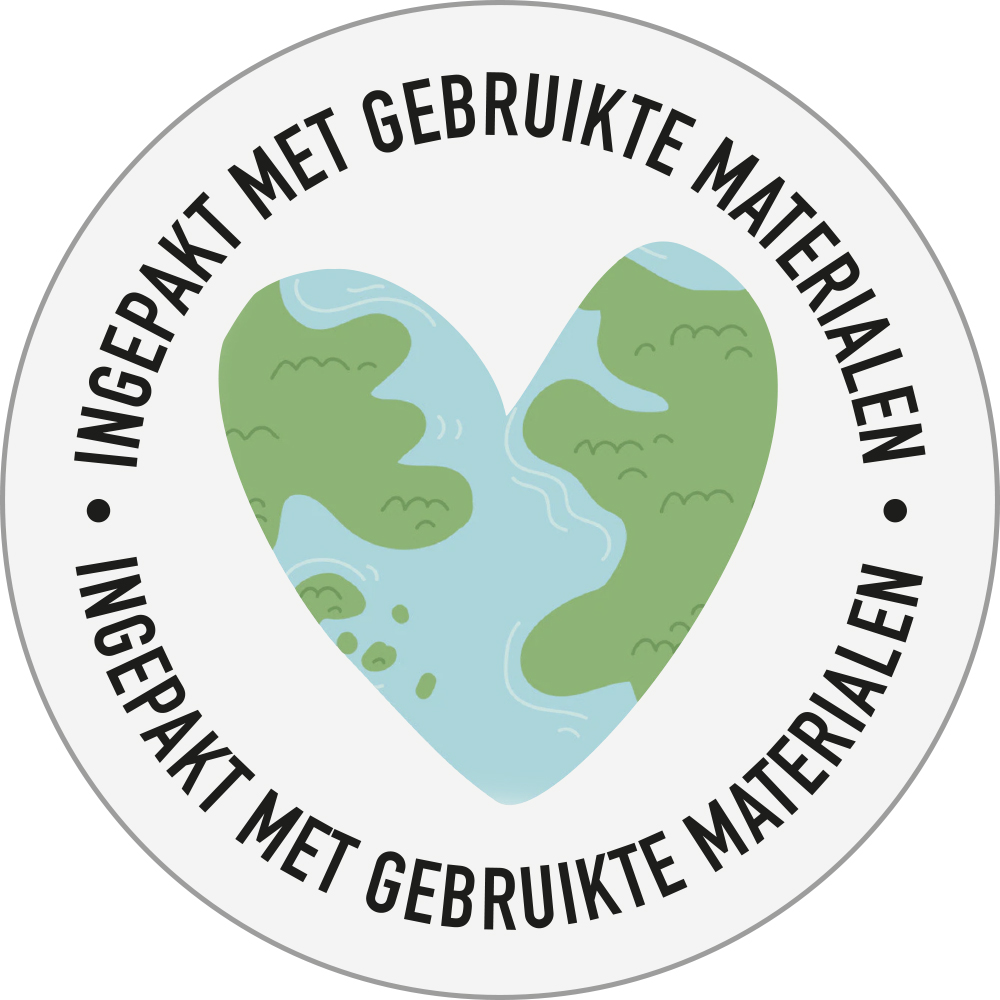 Sticker Ingepakt met Gebruikte Materialen
